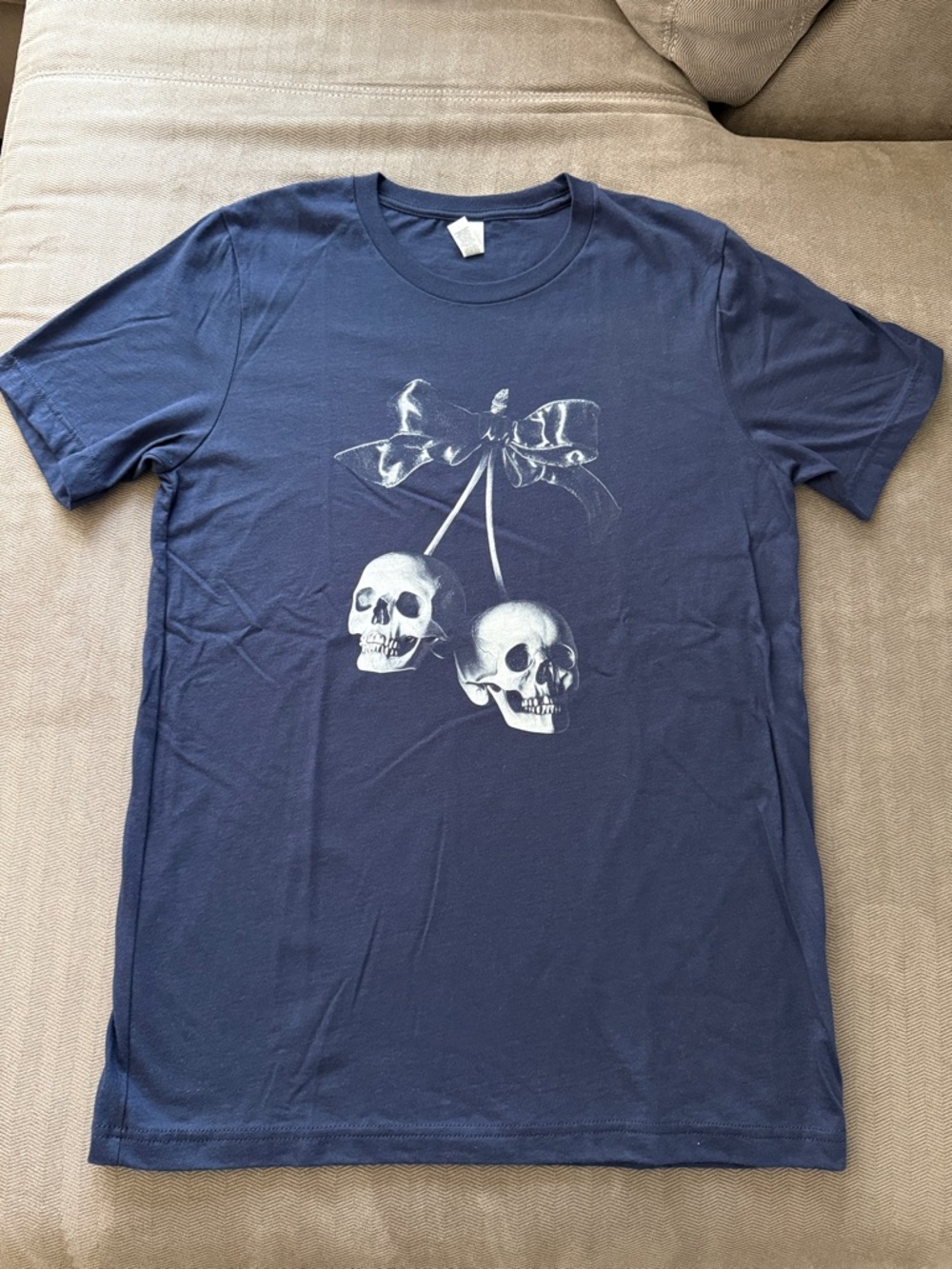 Navy Graphic Skull Cherry T-Shirt - NEW!